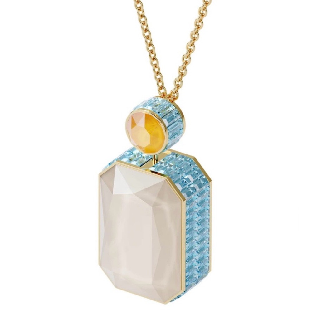 Swarovski Yellow and Blue Necklace with Striking Gemstone